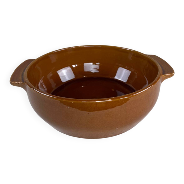 Grande coupe émaillé caramel