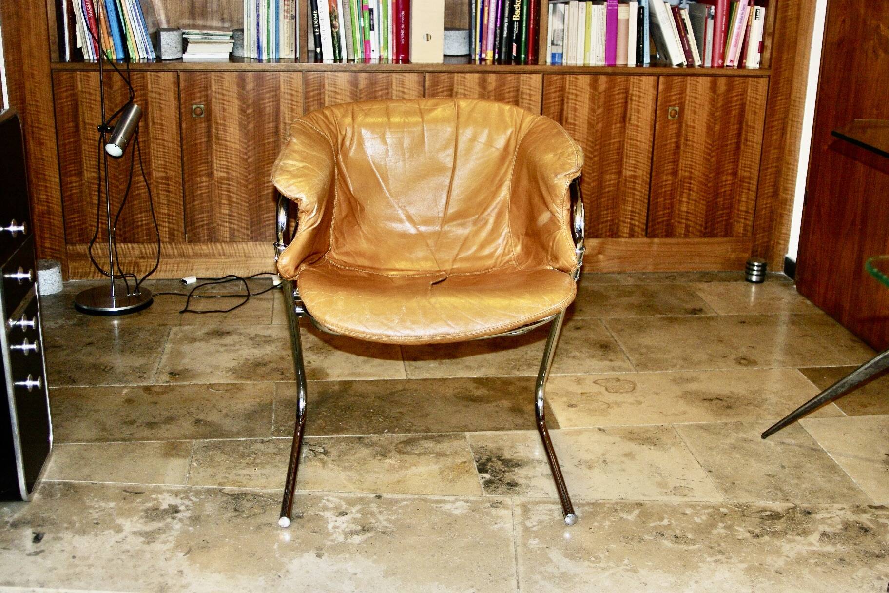 Vintage flynn model armchair by gastone rinaldi italy 1970