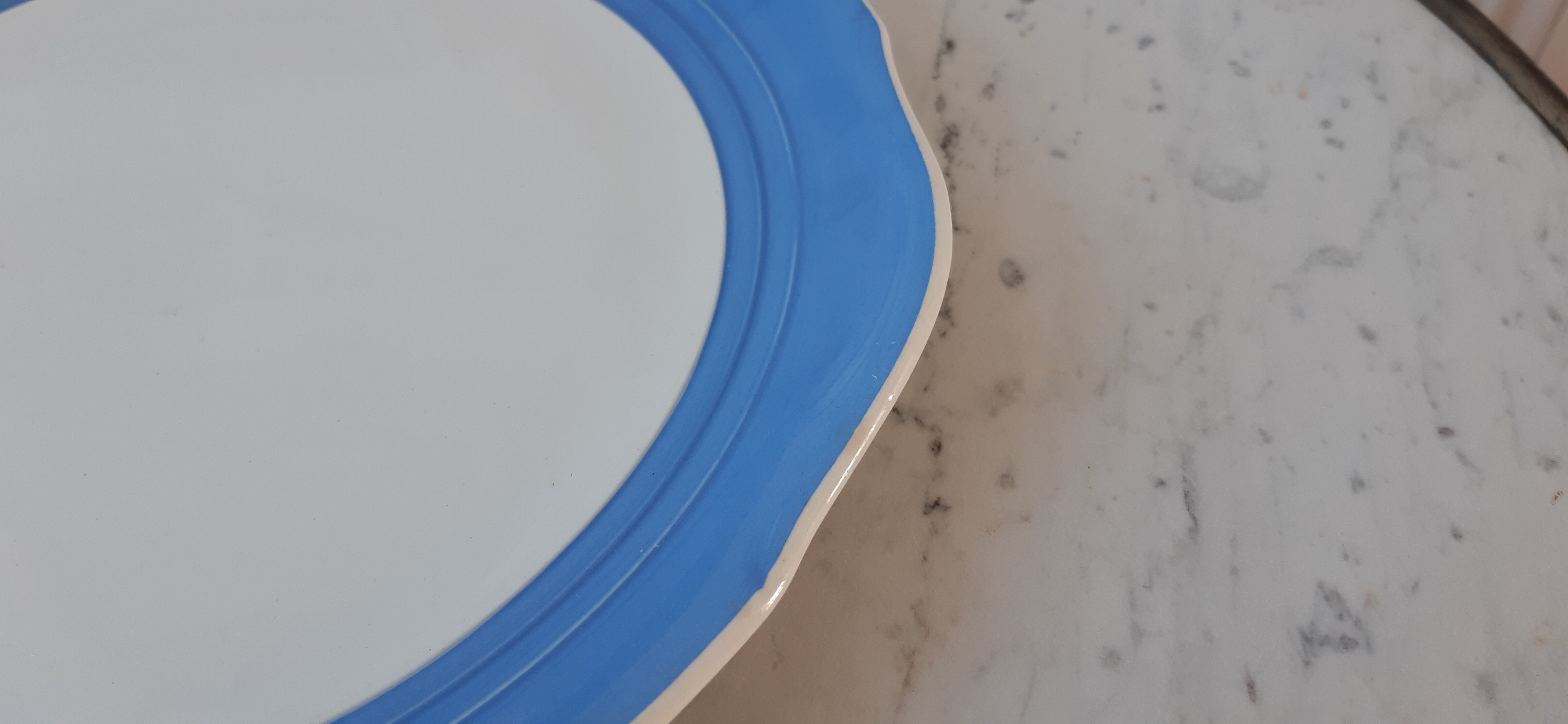 Cake dish Saint-Amand Céranord blue 50s-60s