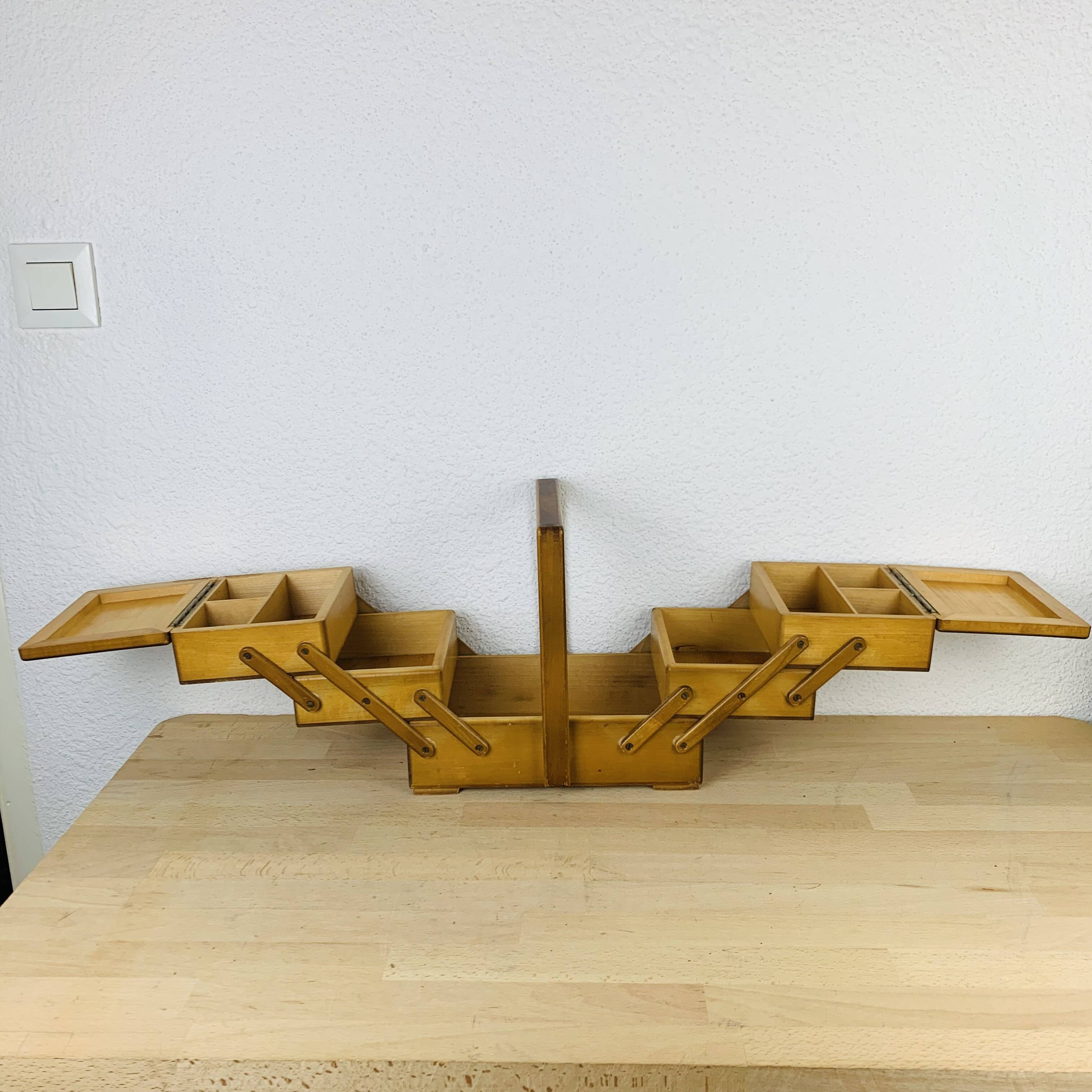 60s wood worker, sewing box