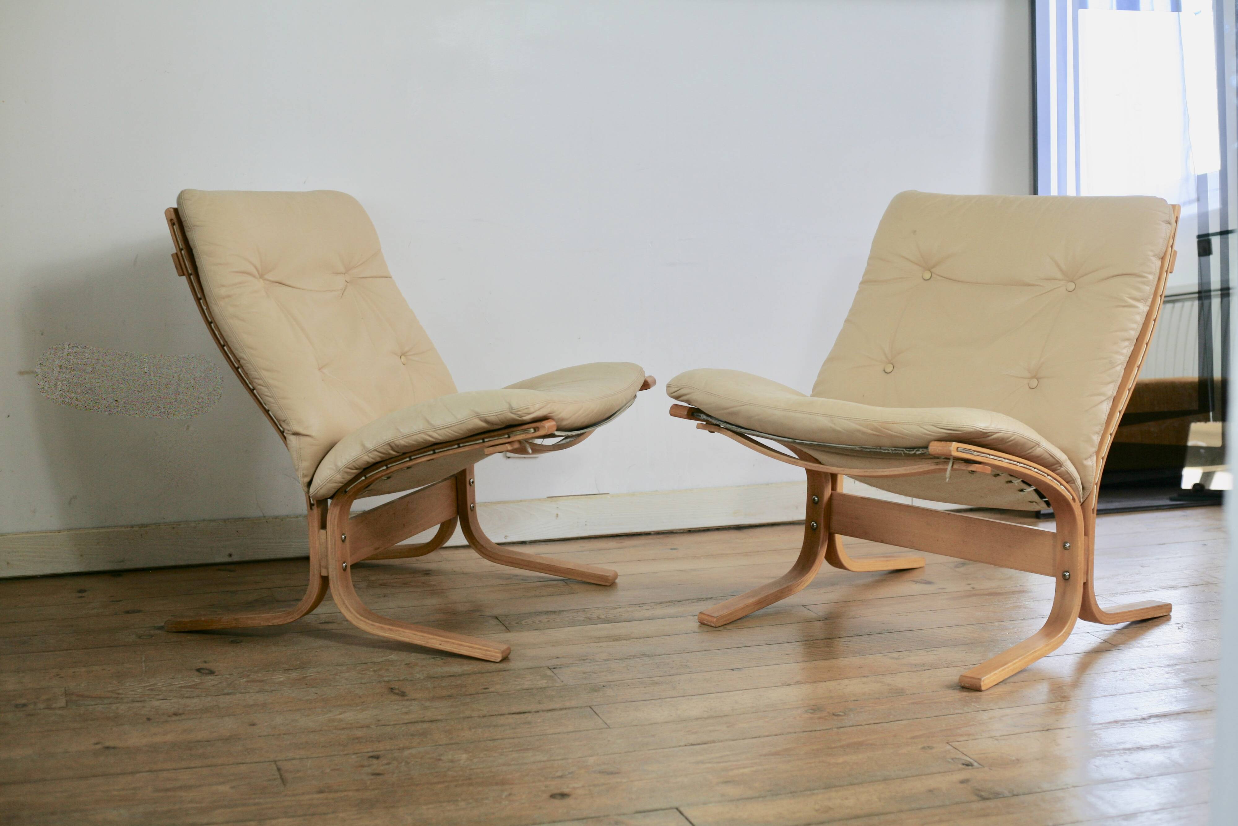 Pair of Siesta armchairs, Ingmar Relling, Westnofa, Norway, 1970s
