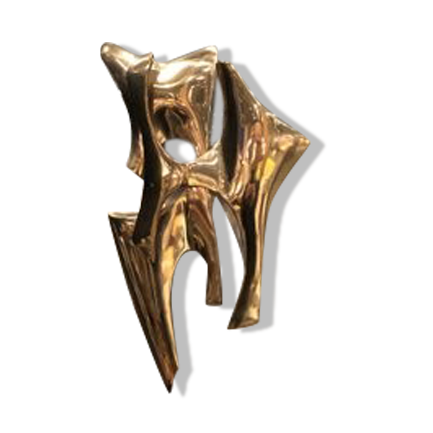 Sculptural bronze wall lamp by Fred Brouard, 1976