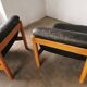 Pair of designer leather armchairs 80s