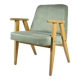 Classic Polish Vintage Armchair, model 366 designed by J. Chierowski, 1960, olive velvet, oak wood