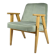 Classic Polish Vintage Armchair, model 366 designed by J. Chierowski, 1960, olive velvet, oak wood