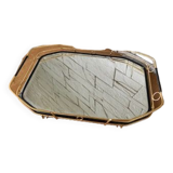 Rectangular service mirror tray with its mirror