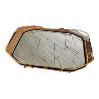 Plateau miroir de service rectangulaire avec son miroir