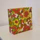 70s box in oilcloth fabric psychedelic floral decoration