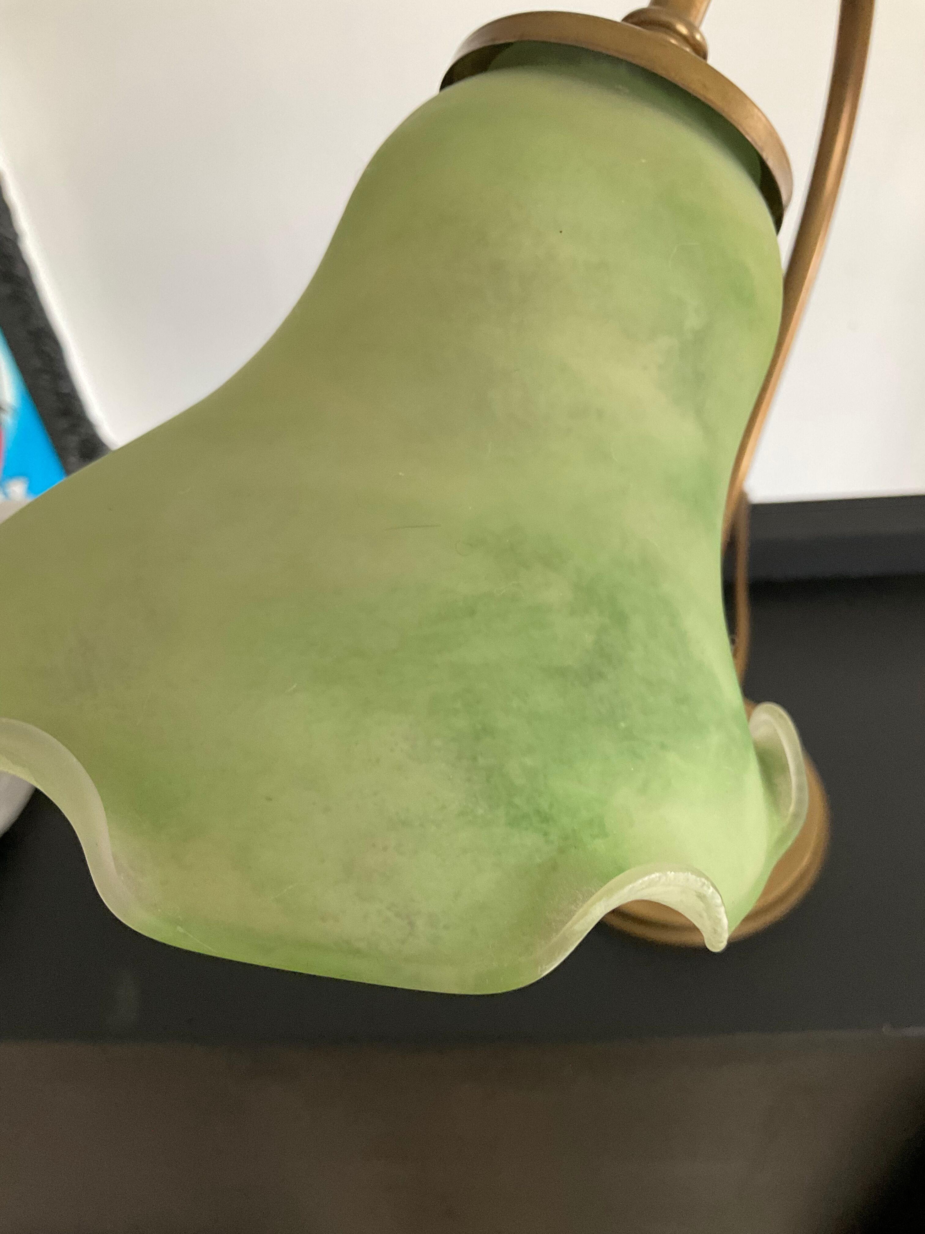 Vintage Kaelle lamp signed in brass and glass paste 70s