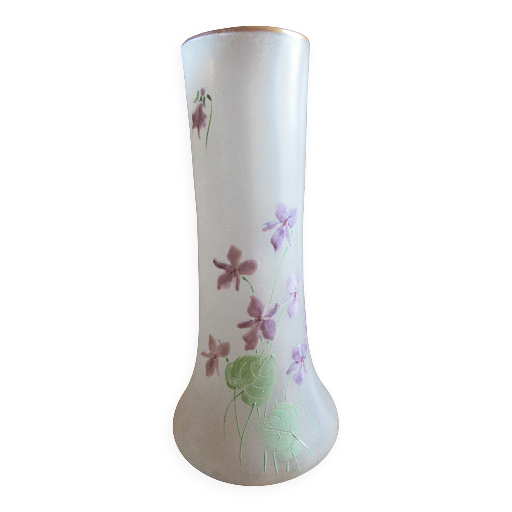 Vase françois théodore legras model lamartine art nouveau glass 25cm