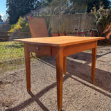 Solid wood table with side drawers