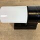 Industrial Brown Bakelite Wall Light with Milk Glass, 1960s