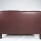 Two seater sofa, with red brown leather by Stouby Furniture