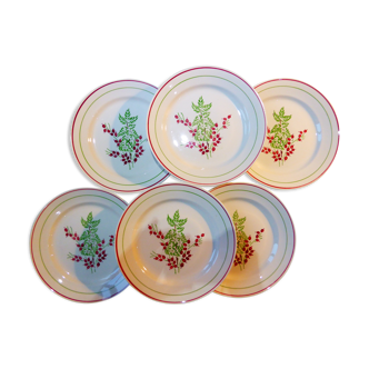 6 vintage porcelain flat plates