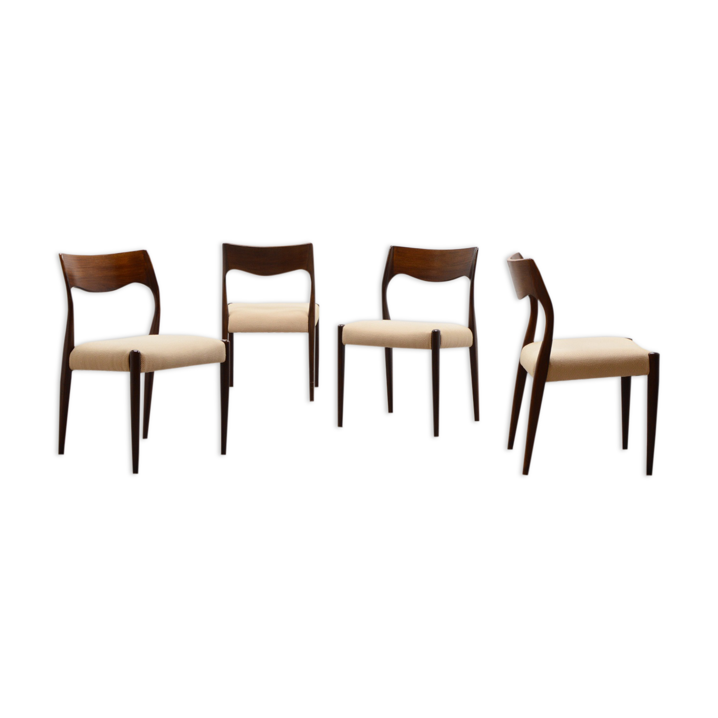 Set of 4 rosewood Fristho Franeker dining chairs