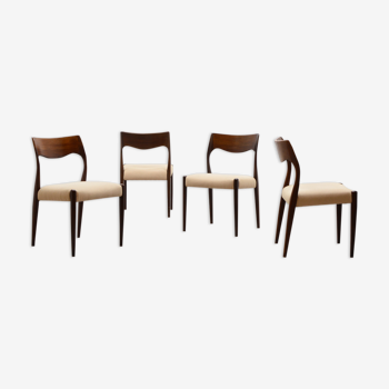 Set of 4 rosewood Fristho Franeker dining chairs