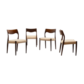 Set of 4 rosewood Fristho Franeker dining chairs