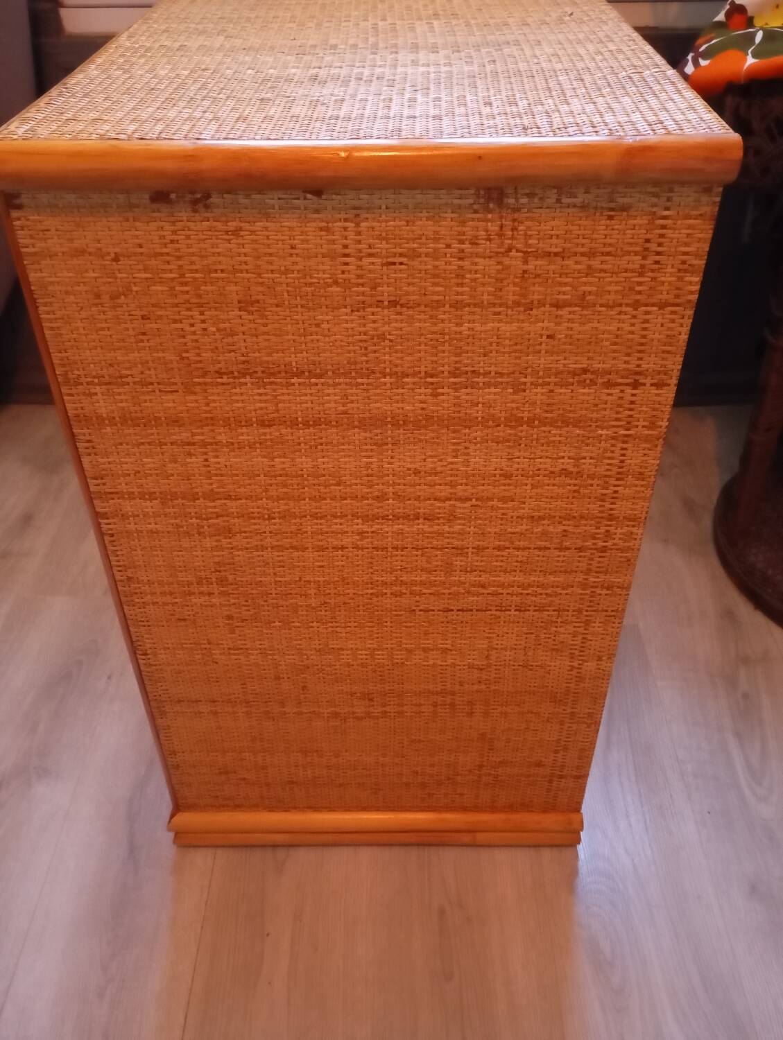 Vintage rattan chest of drawers