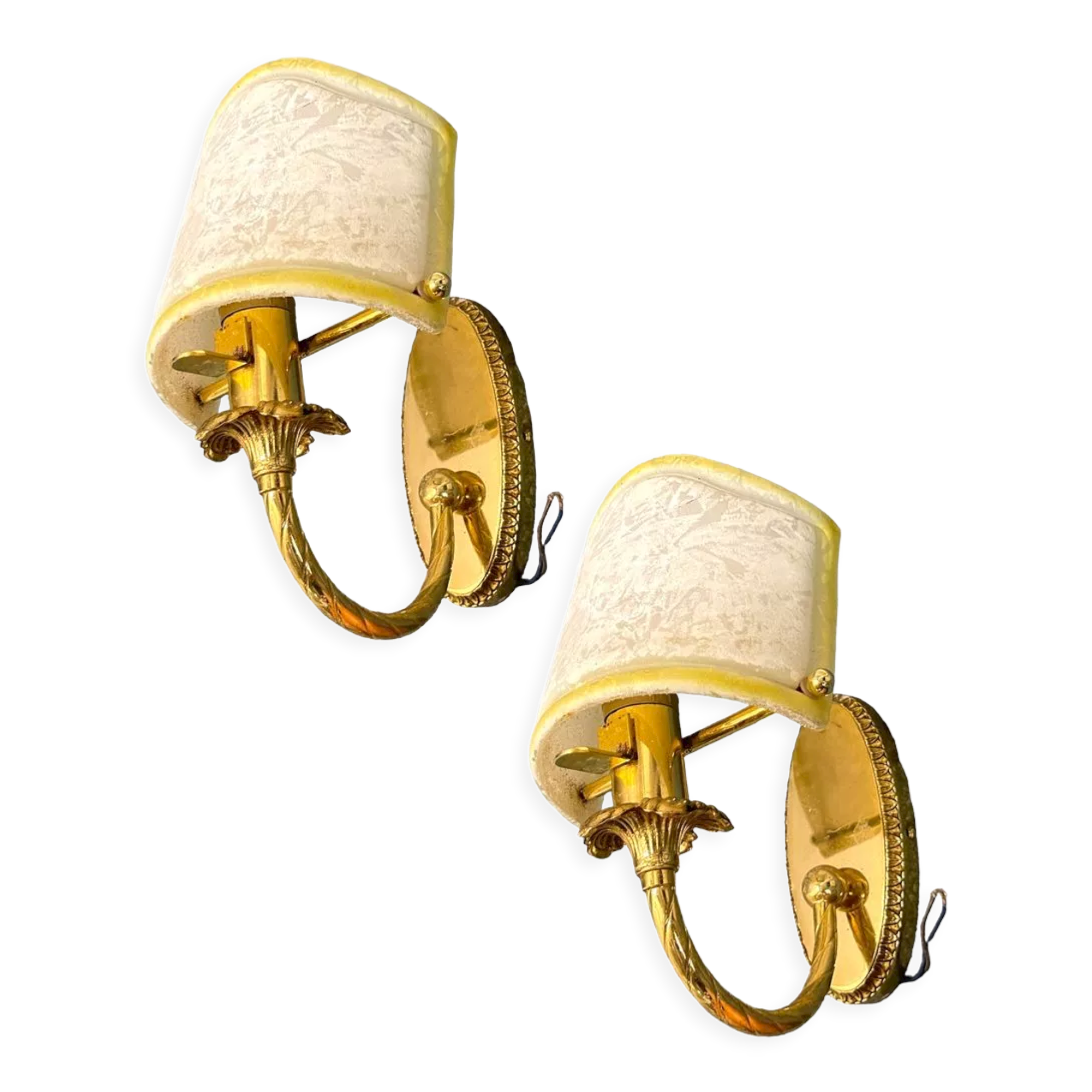 Murano Glass and Brass Sconces, 1980s, Set of 2