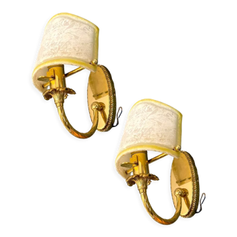 Murano Glass and Brass Sconces, 1980s, Set of 2