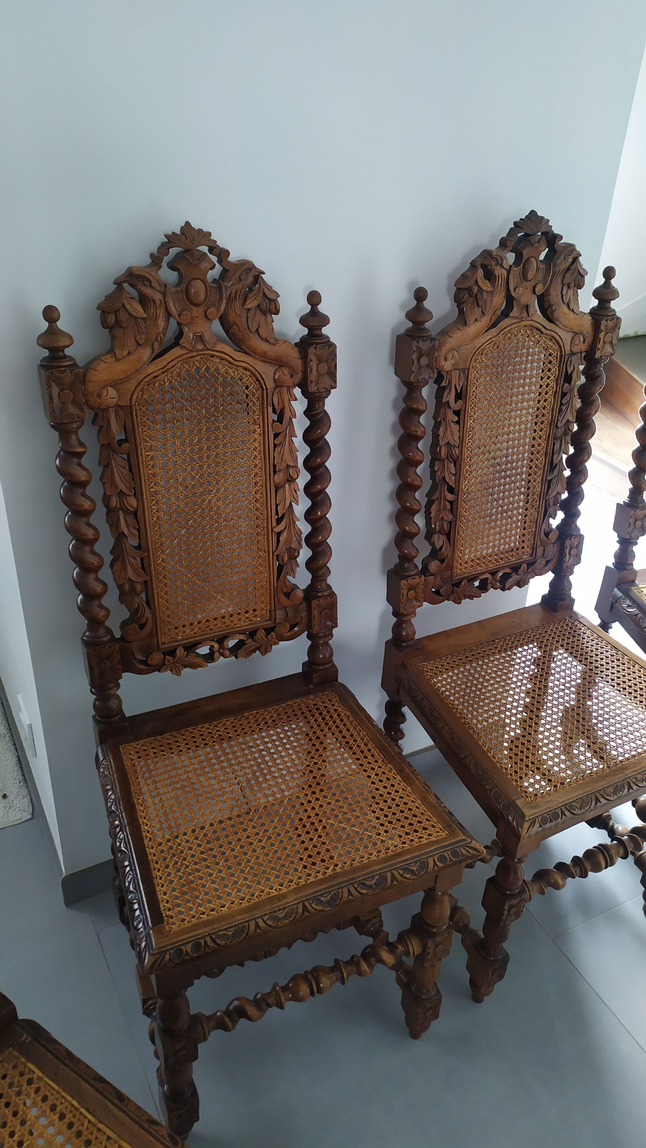 Four Henri II style chairs, from the years 1850-1900