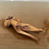 Empty wooden fig hand pocket decoration hand 1970