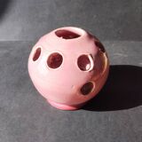 Charming ceramic enamelled flower picture, signed Louviers DK, production