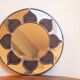 Mirror sun stained glass and ceramic inclusions