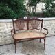 Sofa bench in curved wood and rattan fischel