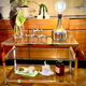 Title: Hollywood Regency chrome & glass side table – 1970s