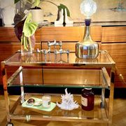 Titre  Desserte Hollywood Regency chrome & verre – années 70