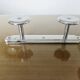 Wall-mounted coat rack in chrome brass, Art Deco, 2 hooks, 1940s 50s