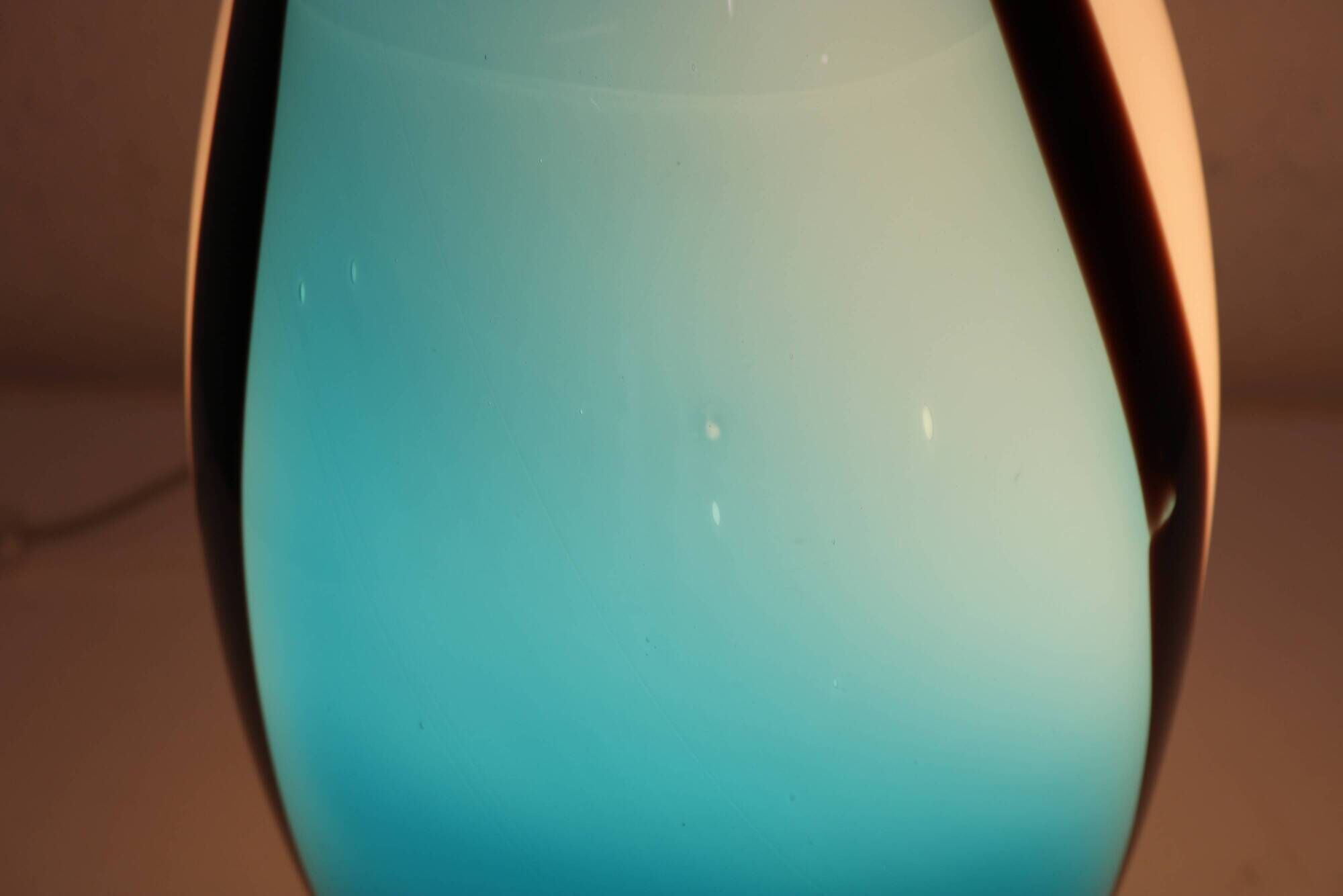 Eglo handblowed glass table lamp - Empori 87756 - Opaline and blue glass