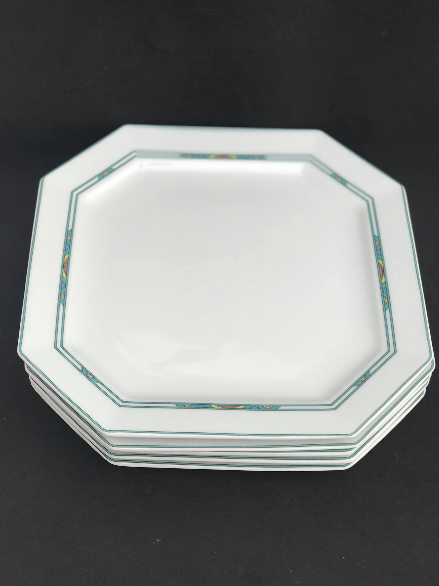 Limoges porcelain lunch plates Bernardaud Paul Poiret Set 5