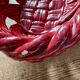 Vintage red ceramic basket