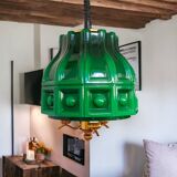 Scandinavian Modern green glass hanging lamp Helena Tynell