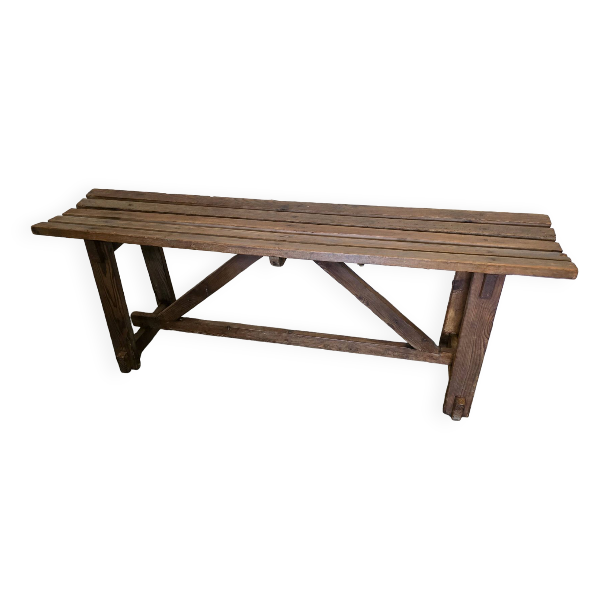Ancien banc en bois , 130cms de L