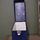 Blue painted wooden plug box