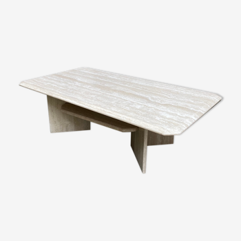 Rectangular travertine coffee table