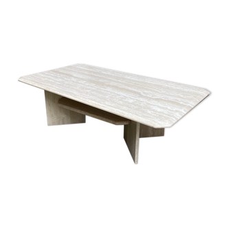 Rectangular travertine coffee table