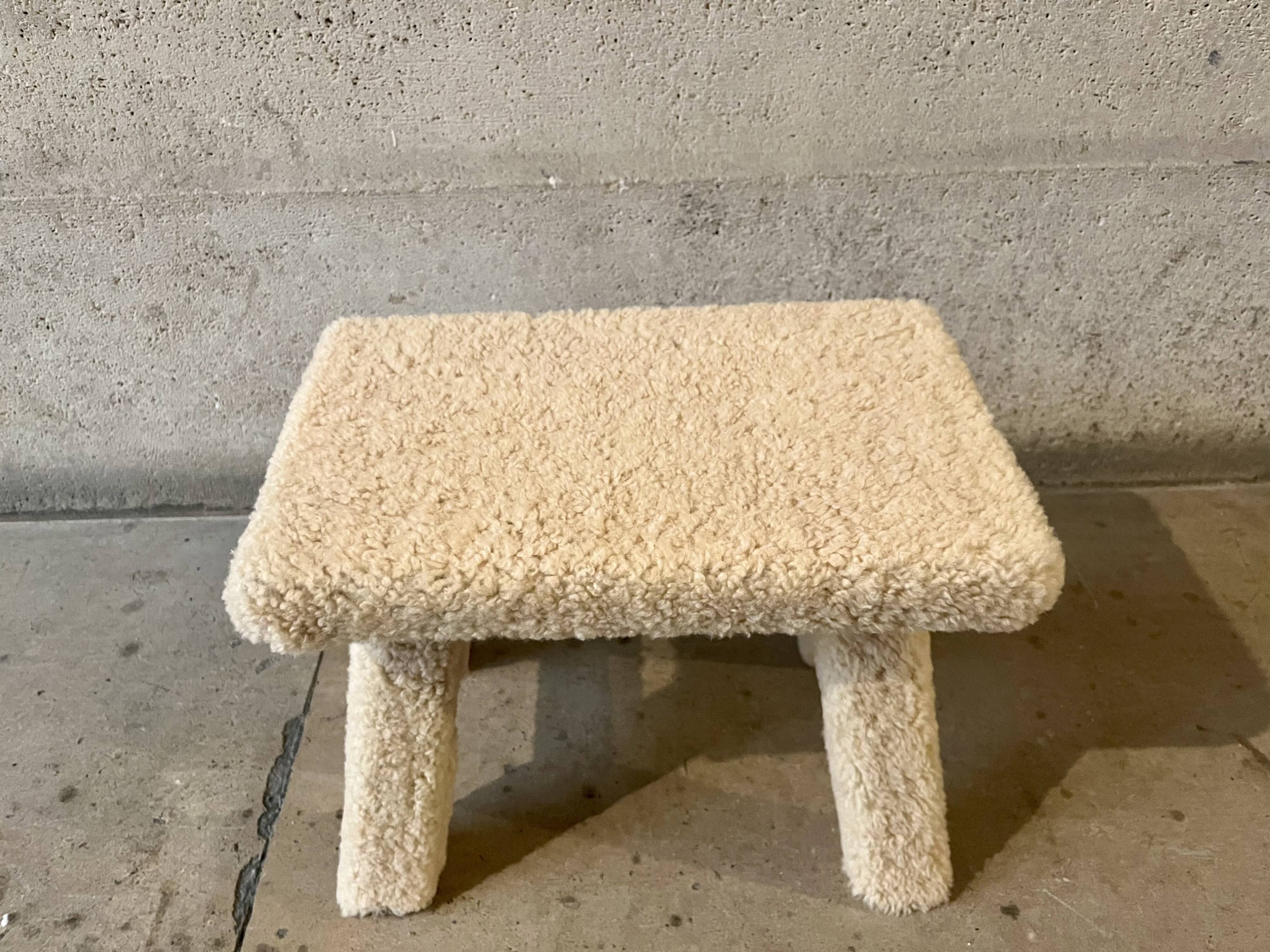 Sheepskin stool
