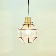 Pair of Mid-Century Glass & Brass Ceiling Lights from Limburg, 1970s