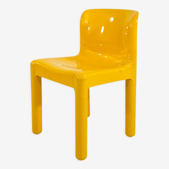 Chaise jaune modèle 4875 par Carlo Bartoli pour Kartell, 1970
