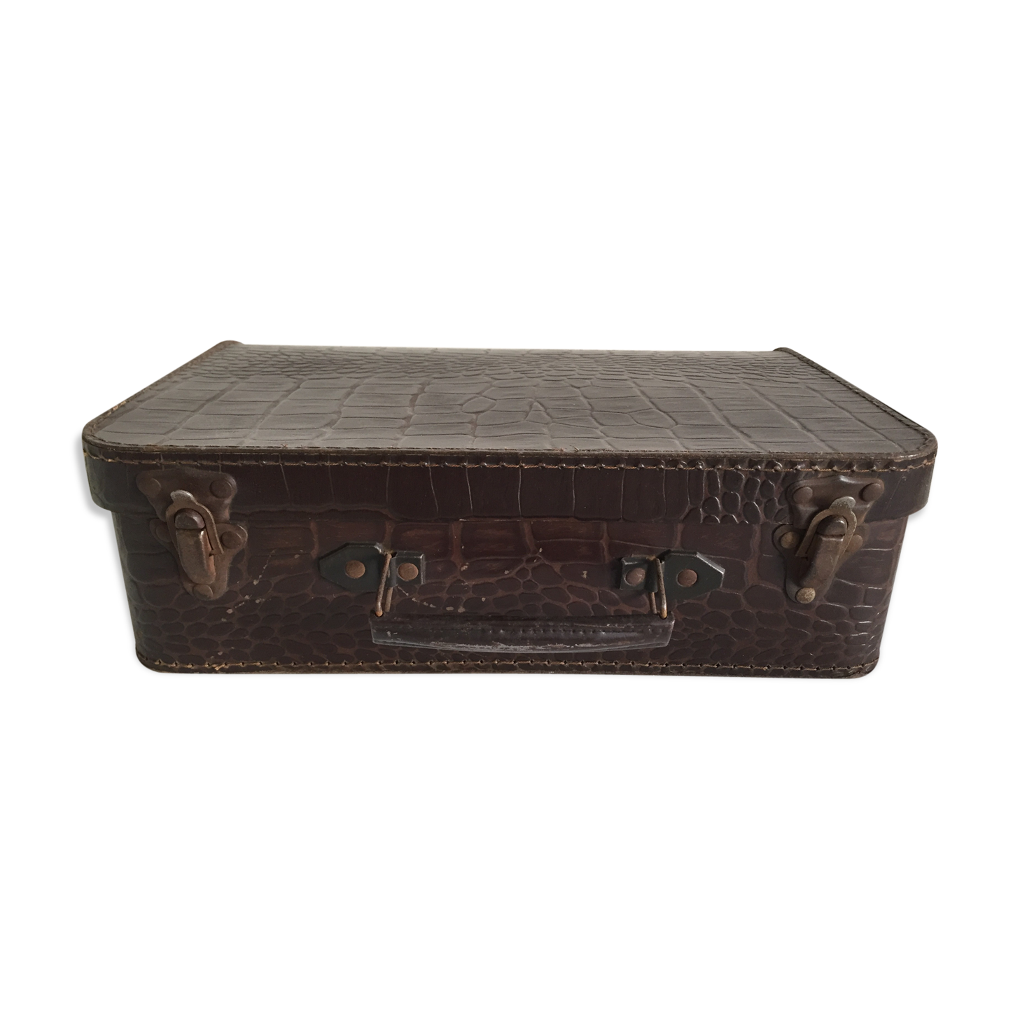 Small suitcase cardboard way crocodile