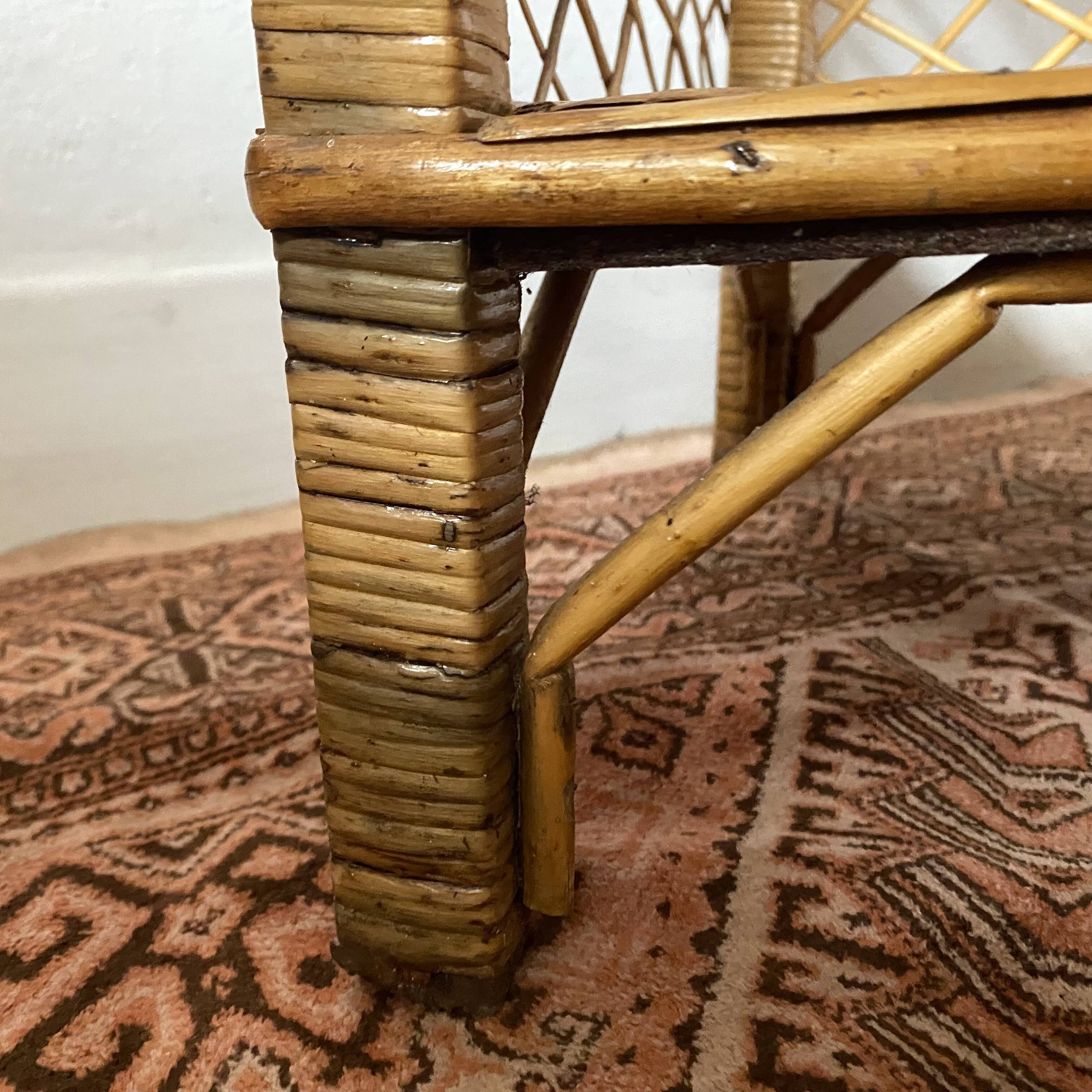 rattan corner shelf from the 60s and 70s