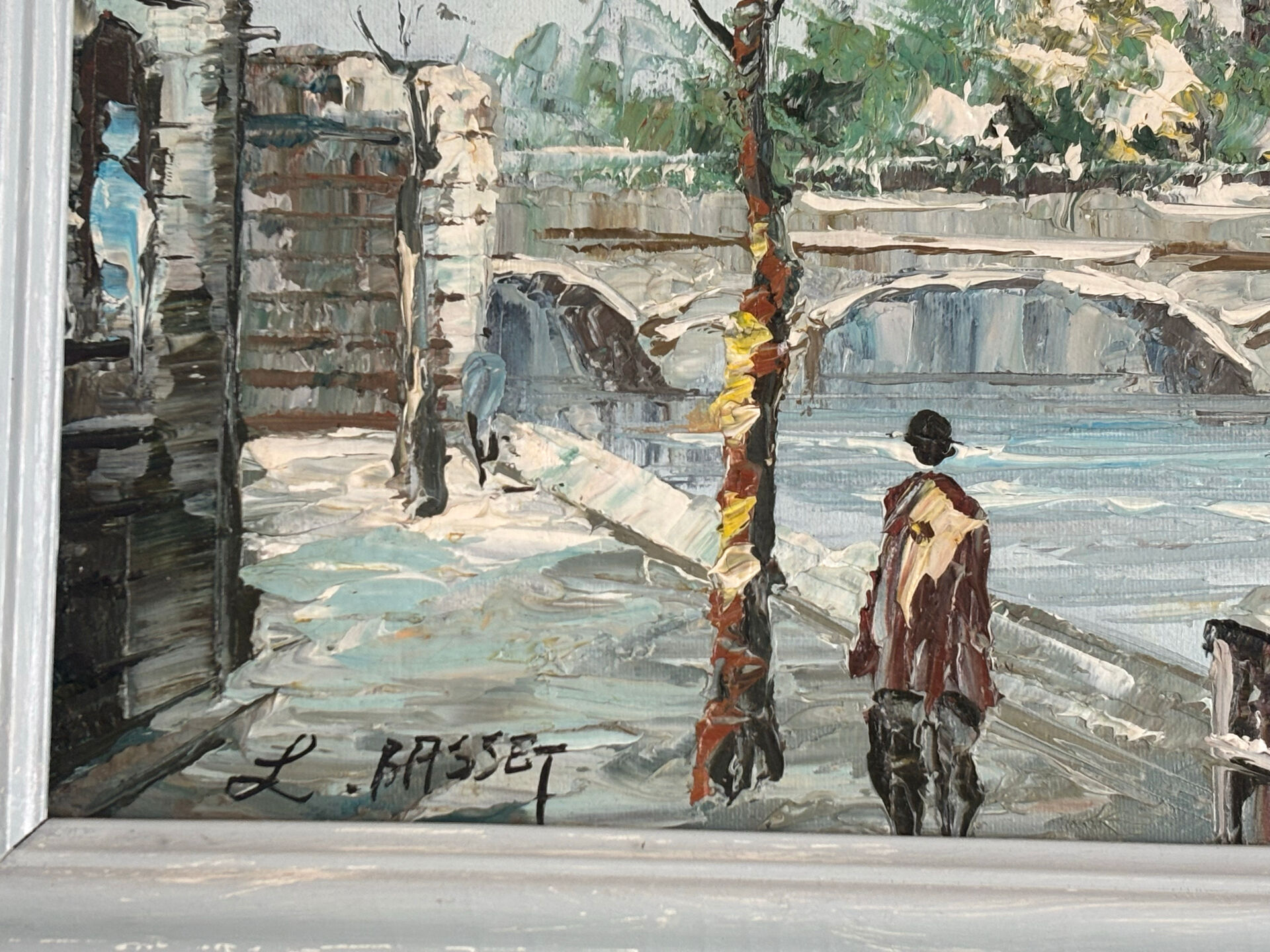 Painting L.Basset Notre Dame and the quays