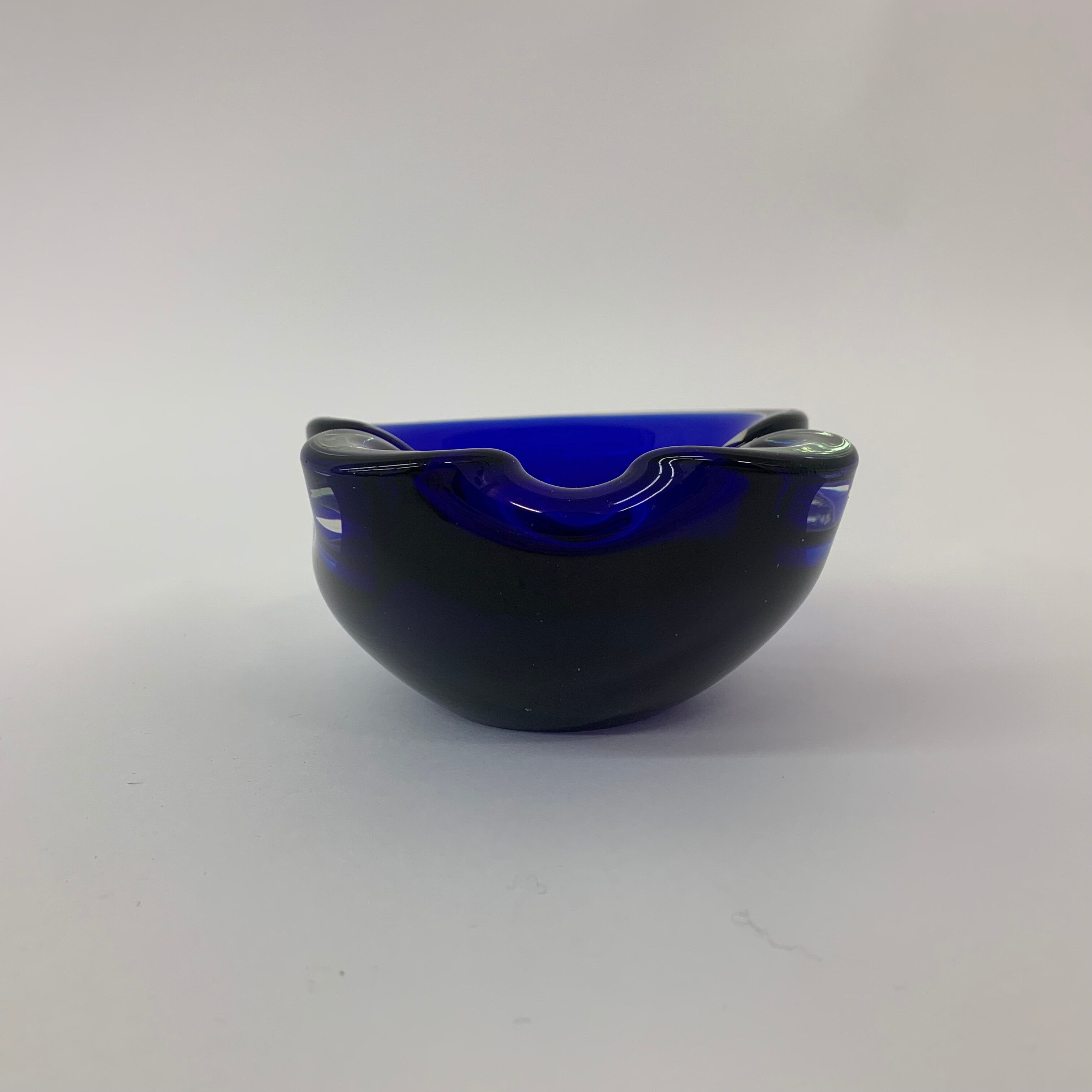 Mid century design set of 4 blue murano glass bowls , 1970's
