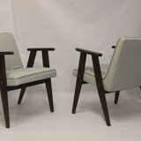 Armchair Bunny Type 300-177, 1960s antique gray fabric.