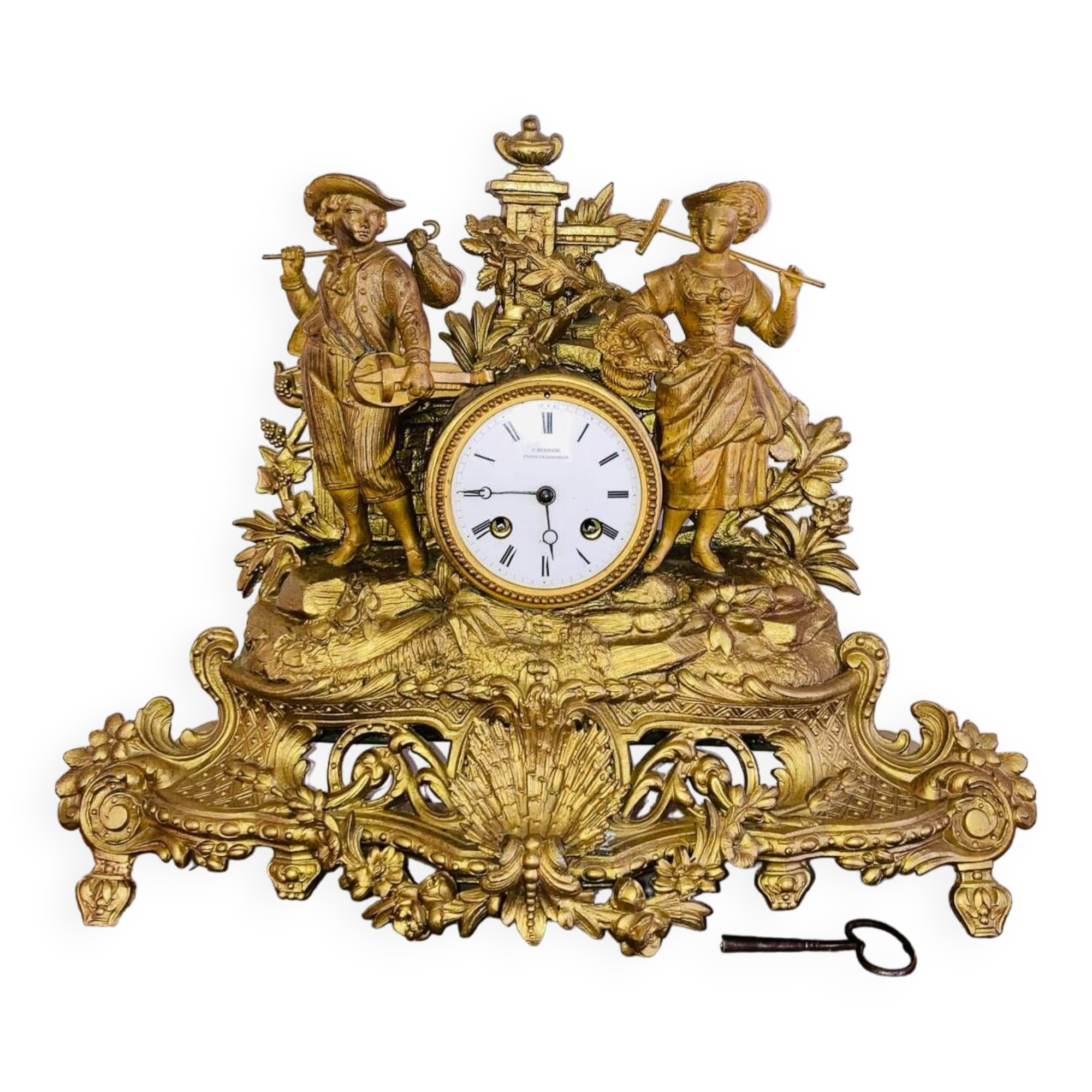 19th century pendulum c• detouche fseur de sm-l'empire paris japy Frères movement 1855