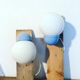 Pair of porcelain wall lamps